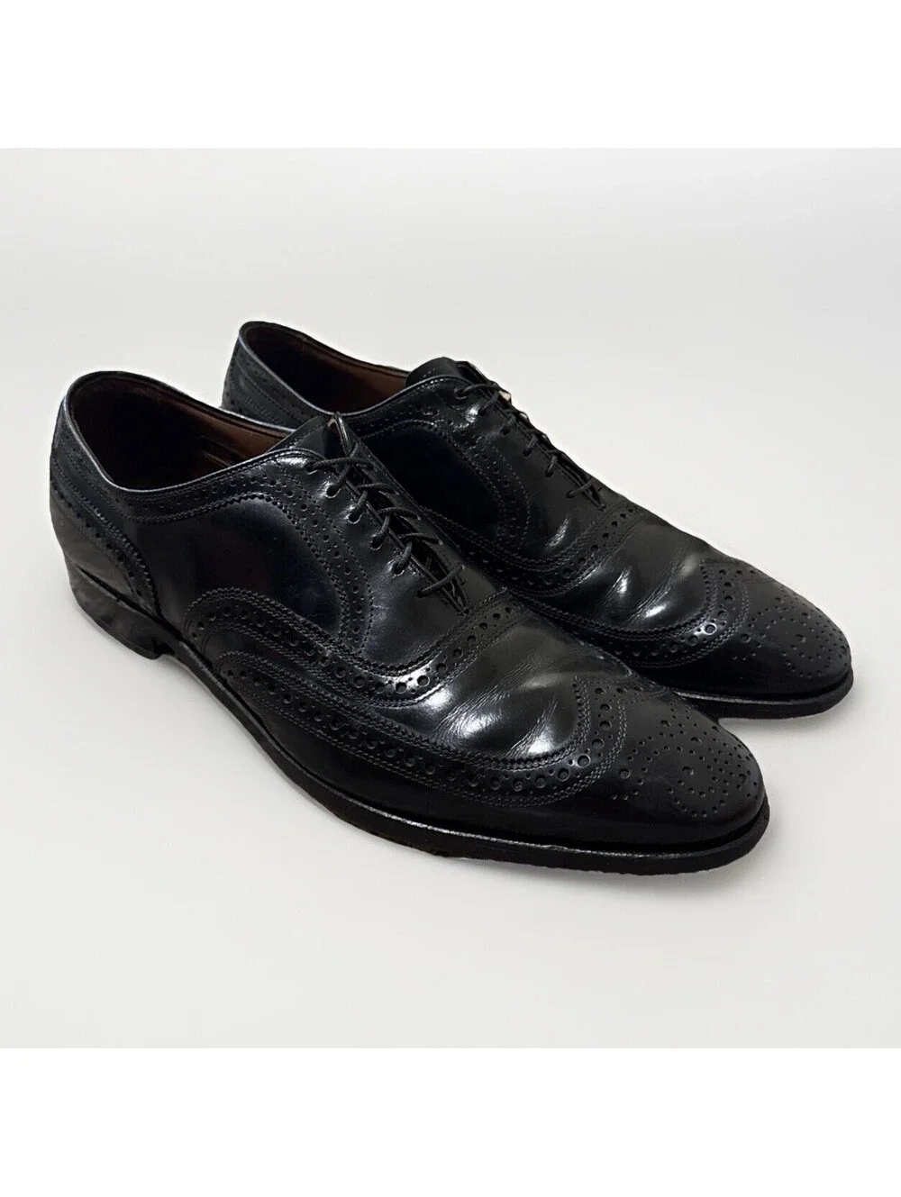 Allen Edmonds McAllister All Leather Wingtip Oxfords Size 12 A Black